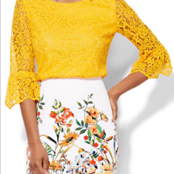 yellow lace top